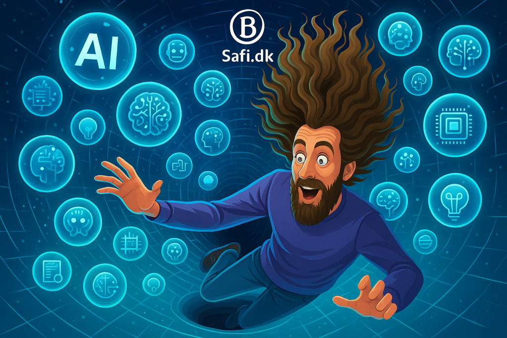 Mads på en futuristisk AI-rejse gennem et tunnel